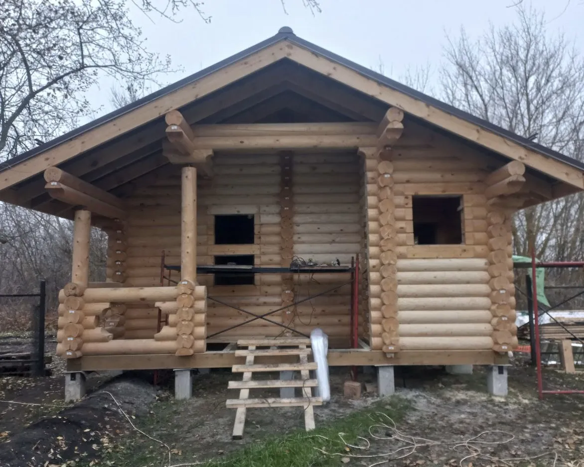 проект бани из оцилиндрованного бревна камерной сушки 